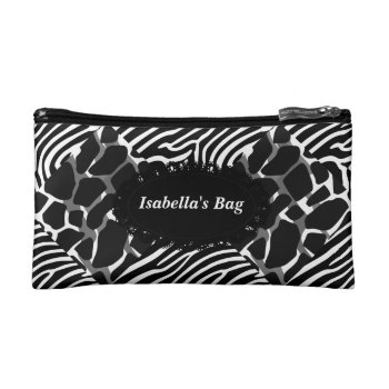 Cosmetic Bag Colorful Animal Collage by ZizzagoBags at Zazzle