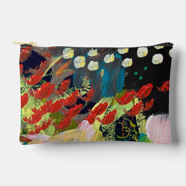 Cosmetic Bag/Pencil Pouch in Flowers in the Night (Front)
