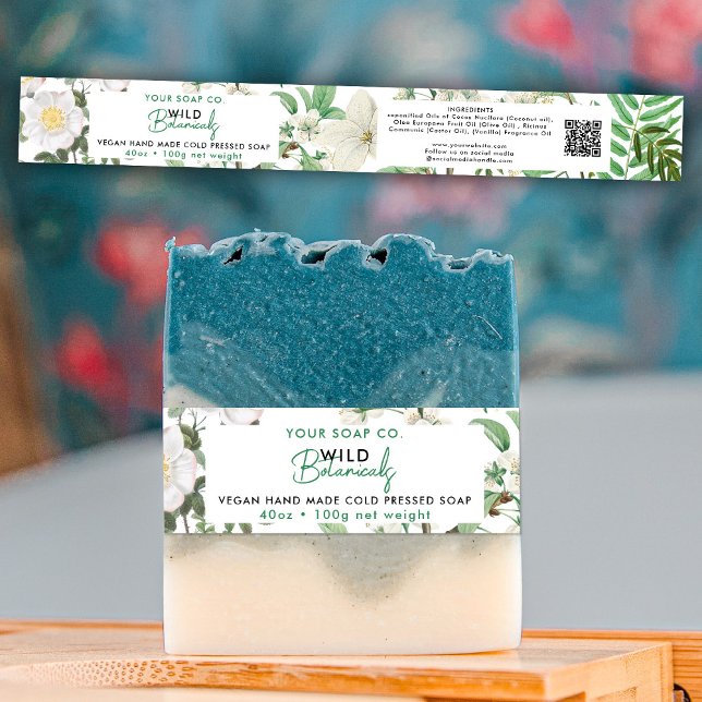 Cosmetic Bar Soap Band Product Label Wrap Floral (Creator Uploaded)