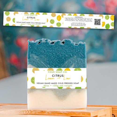 Cosmetic Bar Soap Band Product Label Wrap Lemon