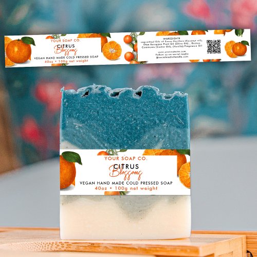 Cosmetic Bar Soap Band Product Label Wrap Orange