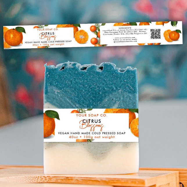 Cosmetic Bar Soap Band Product Label Wrap Orange (Creator Uploaded)