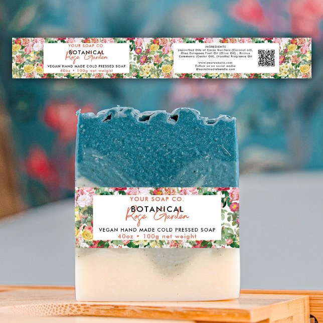 Cosmetic Bar Soap Band Product Label Wrap Roses (Cosmetic Bar Soap Band Product Label Wrap Roses)