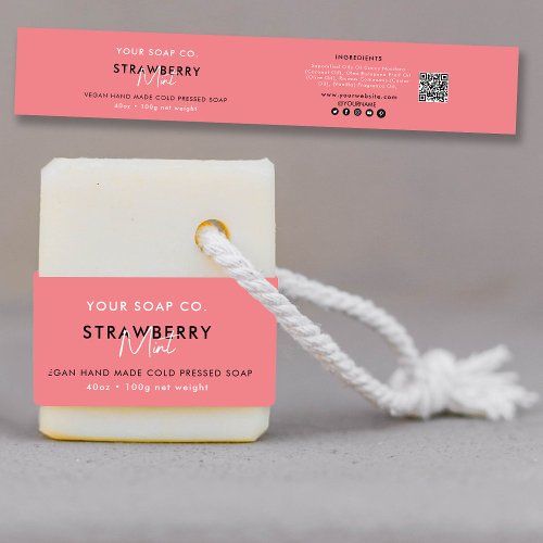 Cosmetic Bar Soap Band Template Product Label Wrap