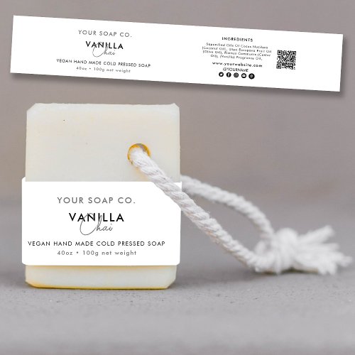 Cosmetic Bar Soap Band Template Product Label Wrap