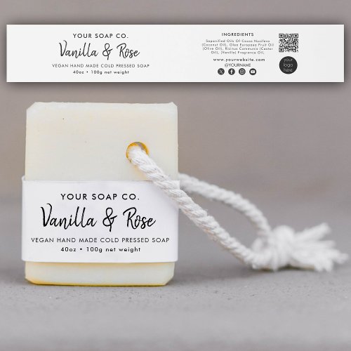 Cosmetic Bar Soap Band Template Product Label Wrap