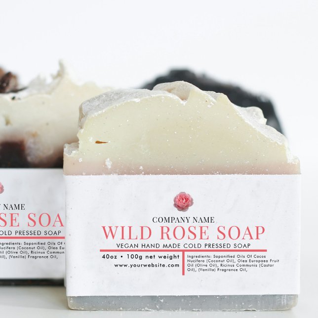 Cosmetic Bar Soap Belly Band Label Wrap Pink Rose (Cosmetic Bar Soap Belly Band Label Wrap Pink Rose)