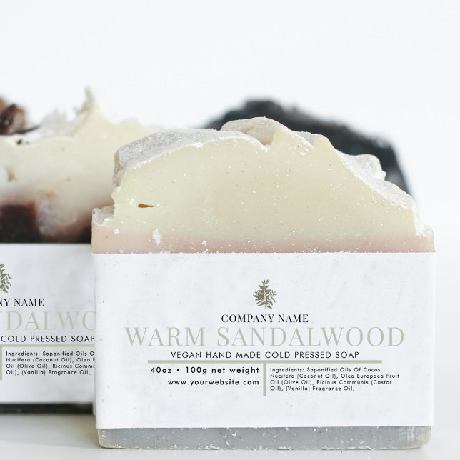 Cosmetic Bar Soap Belly Band Label Wrap Sandalwood (Cosmetic Bar Soap Belly Band Label Wrap Sandalwood)