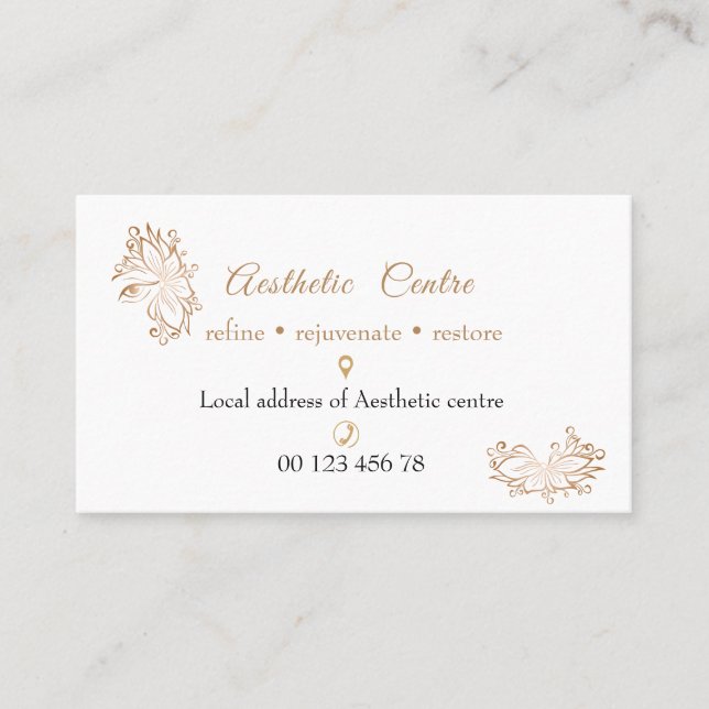 Cosmetic, beauty & make up center business card (Front)
