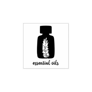 Cosmetic Bottle With Lavender Drawing Rubber Stamp