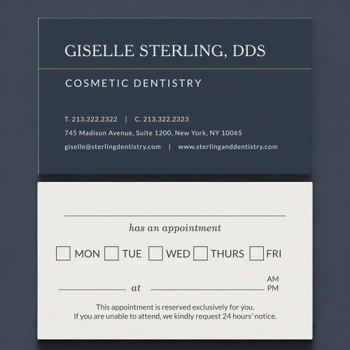 Cosmetic Dentistry Office Appointment Reminder Card