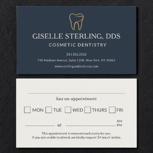 Cosmetic Dentistry Tooth Appointment Reminder Business Card