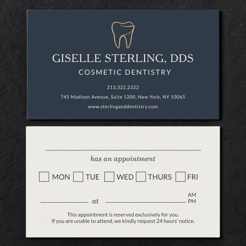 Cosmetic Dentistry Tooth Appointment Reminder Card