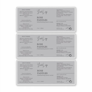 Cosmetic Dropper Bottle Label