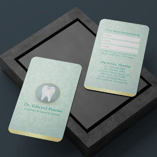 Cosmetic & General Dentist Appointment Gold Teal Card