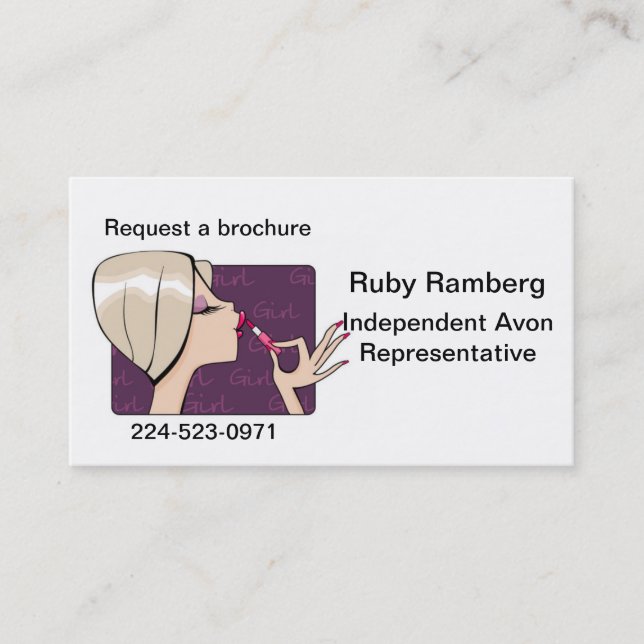 Cosmetic Representative Business Cards (Front)