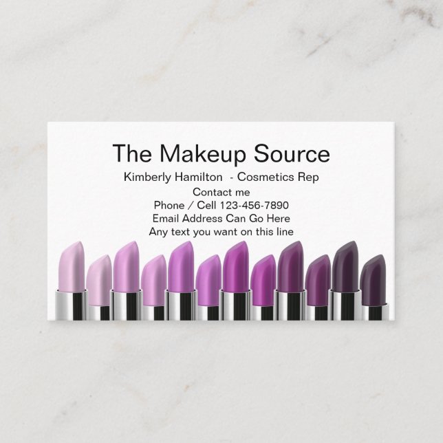 Cosmetics And Makeup Rep Business Card (Front)