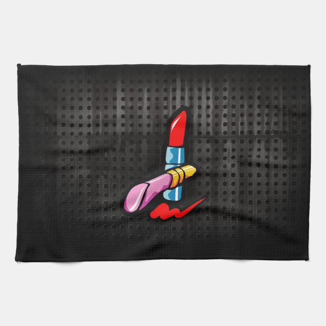 Cosmetics; Cute Black Kitchen Towel (Horizontal)