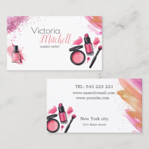 cosmetics for makeup artist business card