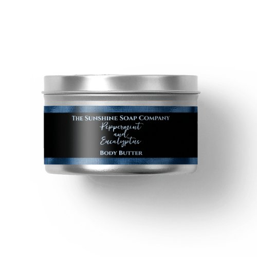 Cosmetics Jar Label _ Black and Blue Foil