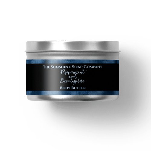 Cosmetics Jar Label _ Black and Blue Foil