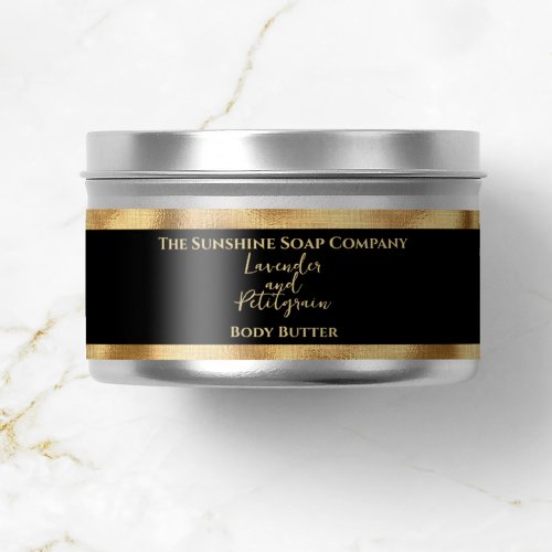 Cosmetics Jar Label _ Black and Gold