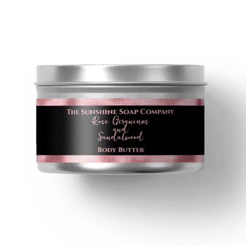 Cosmetics Jar Label _ Black and Pink Foil