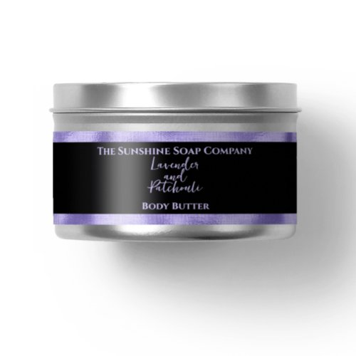 Cosmetics Jar Label _ Black and Purple Foil