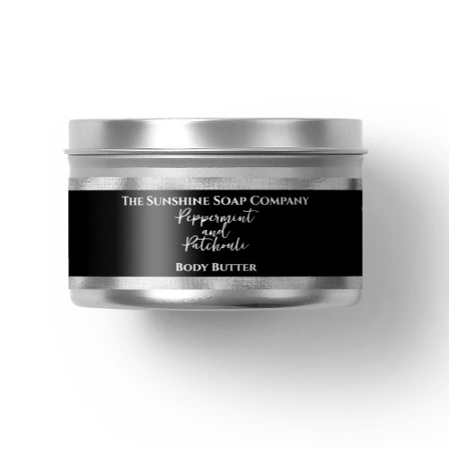 Cosmetics Jar Label _ Black and Silver Foil