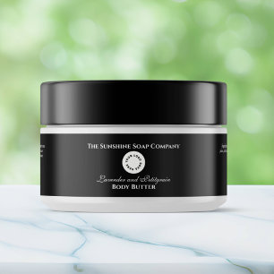 Cosmetics Jar Label - Black with logo