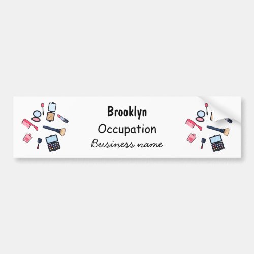 Cosmetics  make_up cartoon illustration bumper sticker