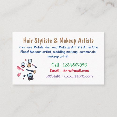 Cosmetics  make_up cartoon illustration business card