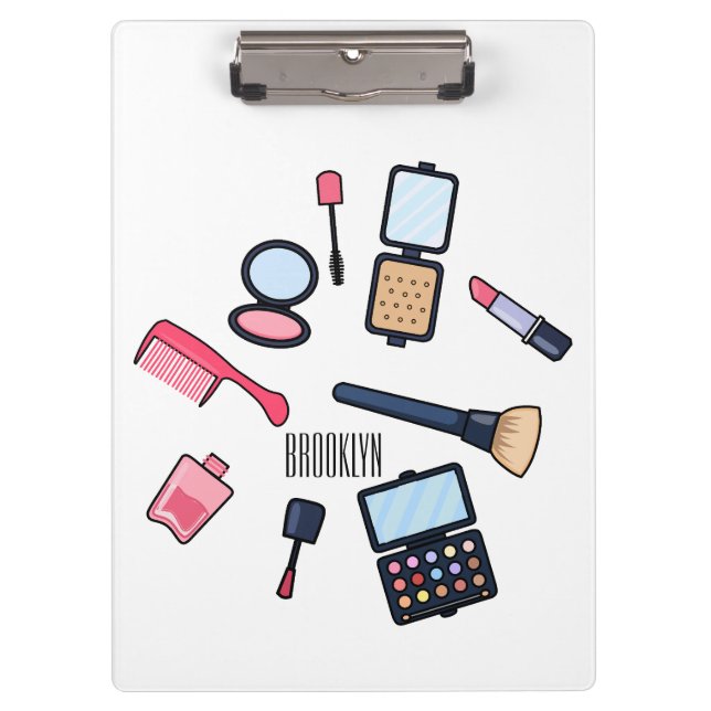 Cosmetics / make-up cartoon illustration clipboard (Front)