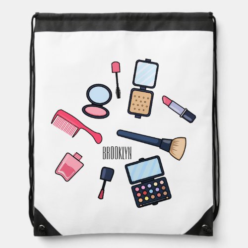 Cosmetics  make_up cartoon illustration drawstring bag