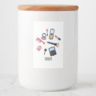 Cosmetics / make-up cartoon illustration food label