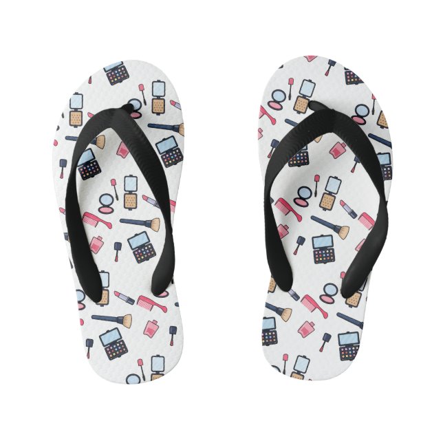 Cosmetics / make-up cartoon illustration kid's flip flops (Footbed)