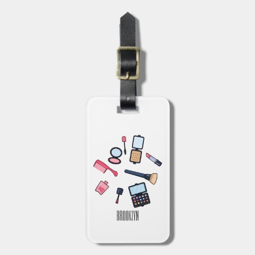 Cosmetics  make_up cartoon illustration luggage tag