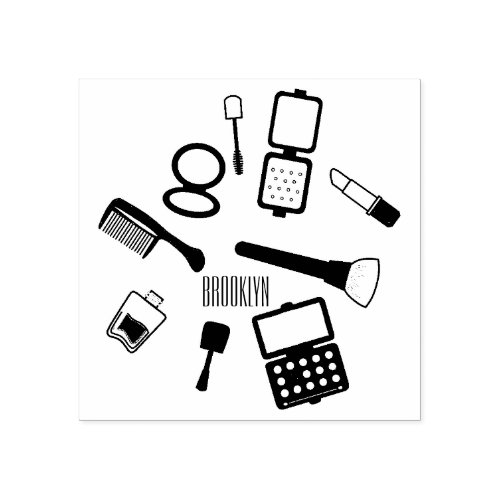 Cosmetics  make_up cartoon illustration rubber stamp