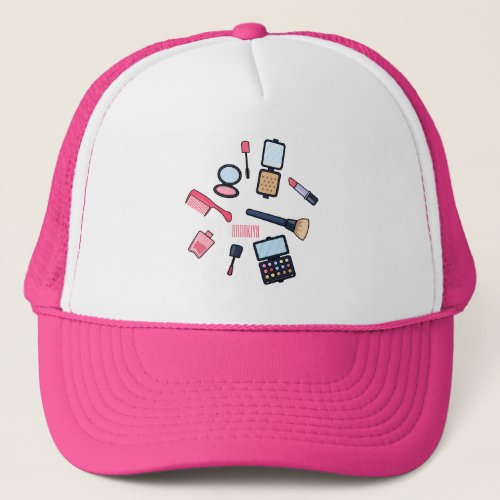 Cosmetics  make_up cartoon illustration trucker hat