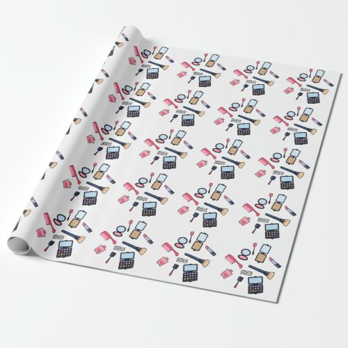 Cosmetics  make_up cartoon illustration wrapping paper