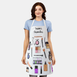 Cosmetics Make Up Name Watercolor Personalized Apron