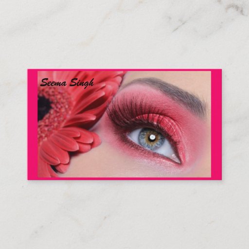 Customizable cosmetics makeup artist peach flower business card