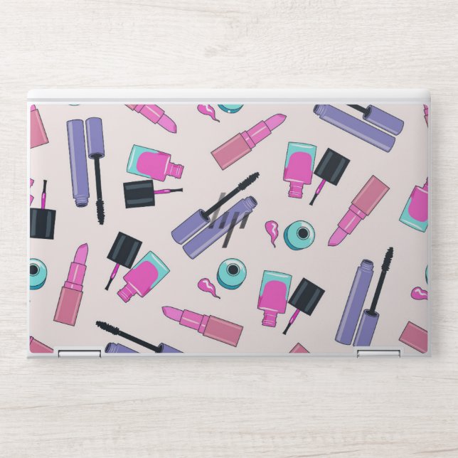 Cosmetics Makeup Pattern Background HP Laptop Skin (Front)