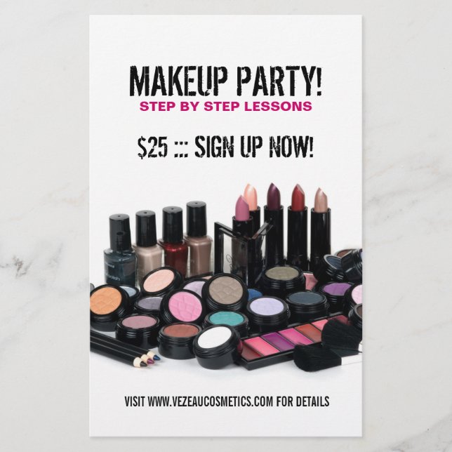 Cosmetics or Makeup Party Flyer (Front)