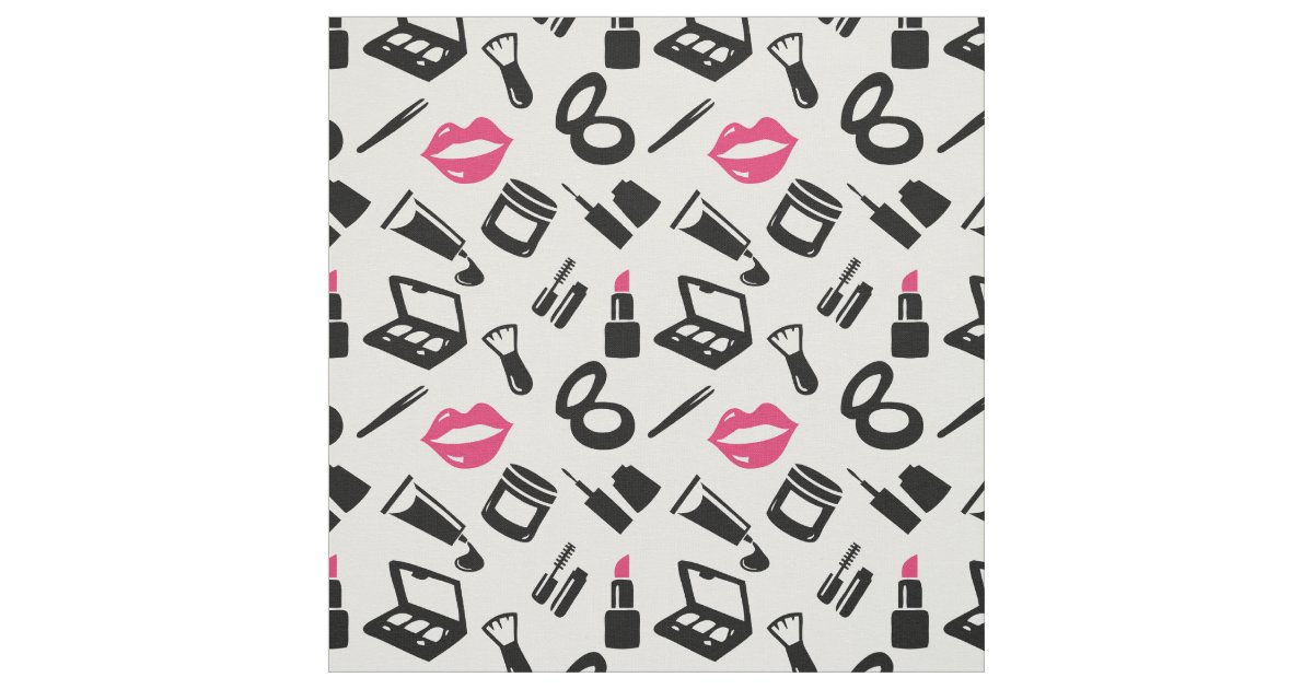 Cosmetics Pattern Fabric Zazzle