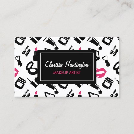 Cosmetics Pattern | Makeup Artist Business Card