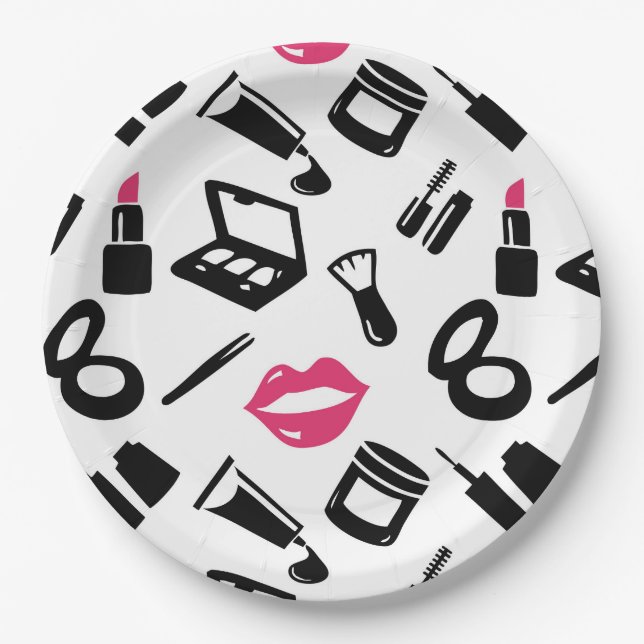 Cosmetics Pattern Paper Plates (Front)
