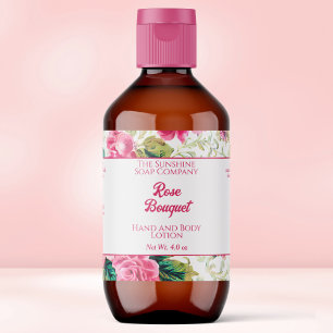 Cosmetics Soap Packaging Label - Pink Roses