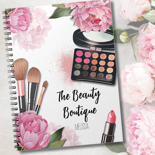 Cosmetics Watercolor Floral Makeup Artist Notebook