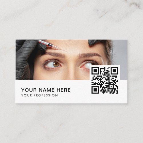 Cosmetologist Botox Injections QR Code  Business Card